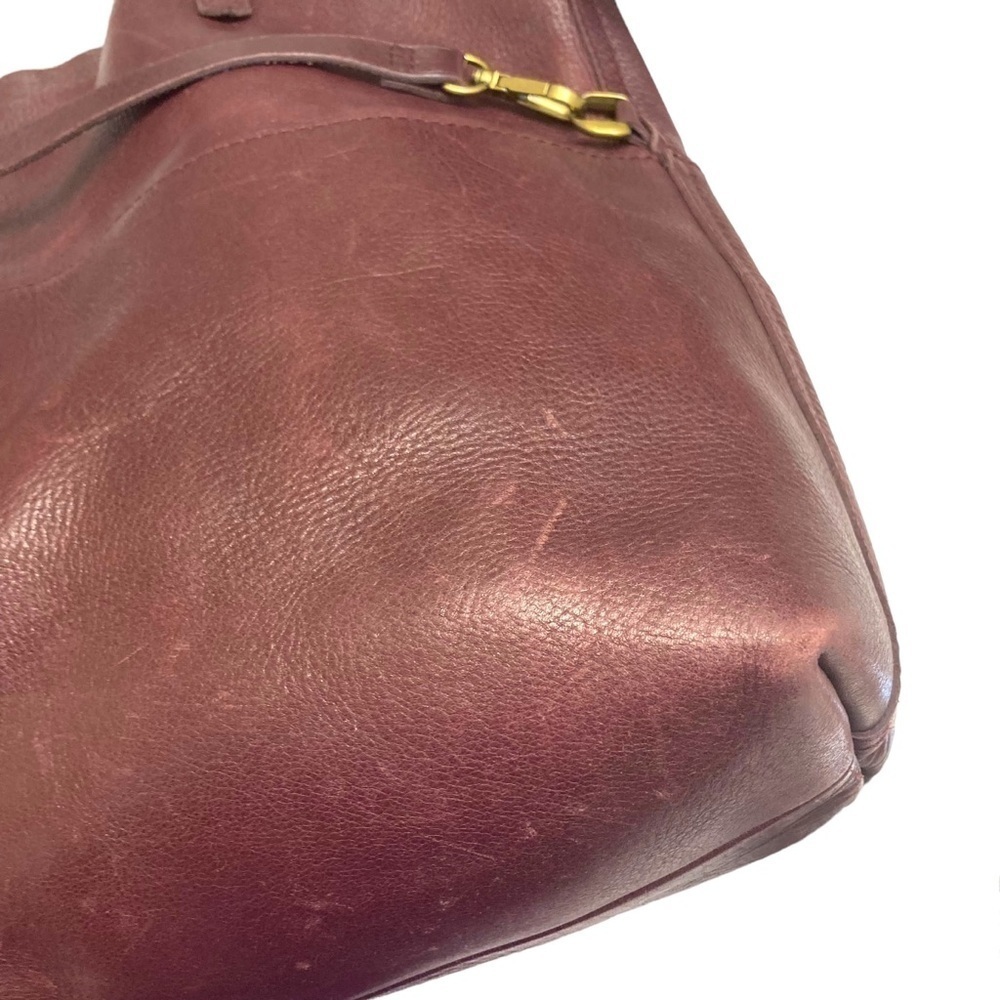 Madewell burgandy leather tote foldover messenger crossbody bag - Picture 6 of 13